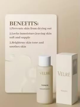 VELRÉ Rice Facial Toner, Alcohol-Free, Hydrating & Pore-Refining, with Rice Water & Botanicals, for Sensitive & Oily Skin, 150ml