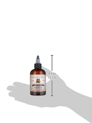 Sunny Isle Jamaican Organic Pimento Oil with Black Castor Oil 4oz | Formulated to Nourish the Scalp, Condition and Strengthen Hair | Traditional Body Rub for Muscle Pain