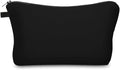 Small Makeup Bag Cosmetic Bag for Women, Pretty Design Organizer Case with Zipper Closure, Lightweight and Water-Resistant Make Up Bag - 8.65"x 5.35" x 7.08"（Solid Black）