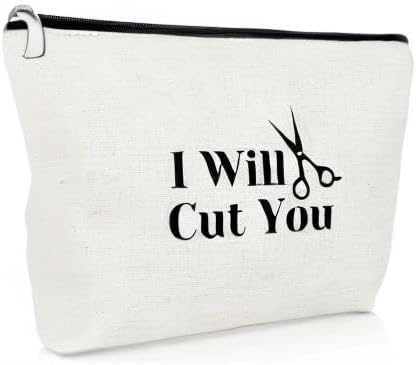 Hairdresser Gift for Women Hair Stylist Gift Makeup Bag Funny Birthday Present for Hair Dresser Stylists Barber Hairstylist Cosmetic Bag Appreciation Present Cosmetology Graduate Cosmetic Pouch