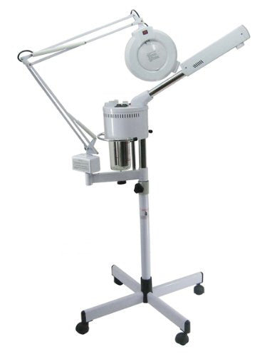Buy-Rite Gold Facial Spa Package - 2-in-1 Steamer & Mag Lamp, Sheila Facial Bed, Round Stool - Pro Spa Equipment for All Skin Types, BR-GOLDFACIALSPA
