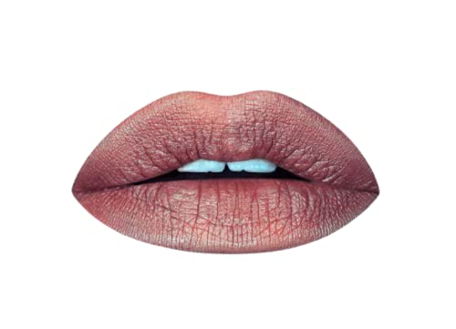 Aromi Tan Metallic Liquid Lipstick | Sepia Bronze Lip Color with Shimmery Finish, Vegan, Cruelty-free, Long-Lasting, Smudge-Proof, Handmade (Peachy Tan)