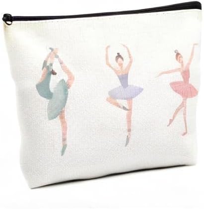 fkovcdy Cute ballerina makeup bag watercolor ballet dancing girl dancer gift recital gift little girl teen student ballet lover 10
