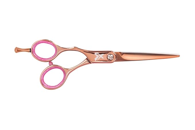 Cricket Shear Xpressions 5.75" Left-Handed Professional Hair Cutting Scissors - Barber Scissors, Japanese Stainless Steel, Ideal for Stylists and Home Use, Hey Rosie - Rose Gold