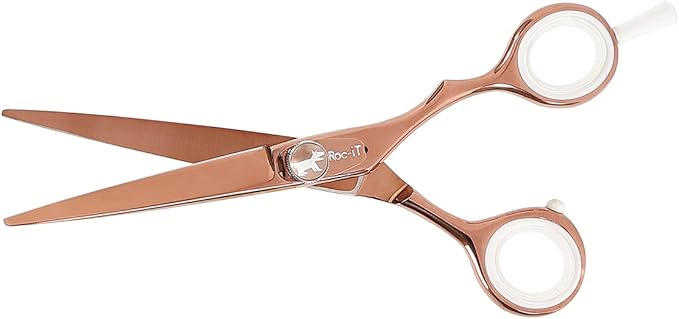 Cricket Centrix Roc-It Dog 6” Titanium Shear Professional Stylist Hair Cutting Scissor Lightweight, Rose Gold
