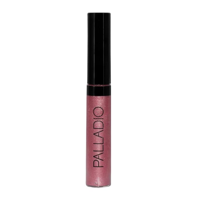 Palladio Lip Gloss, Champagne, Non-Sticky, Contains Vitamin E and Aloe, Offers Intense Color and Moisturization, Minimizes Lip Wrinkles, Softens Lips with Beautiful Shiny Finish, Facet Diamond