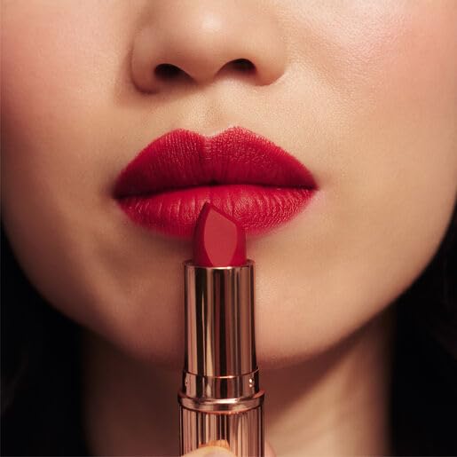 MCoBeauty - Crème Matte Luxe Lipstick - Long-Lasting Hydrating Soft Matte Lipstick with Square-Tip Bullet - Ruby Rouge, Red Shade - 3.5g - Lip Makeup