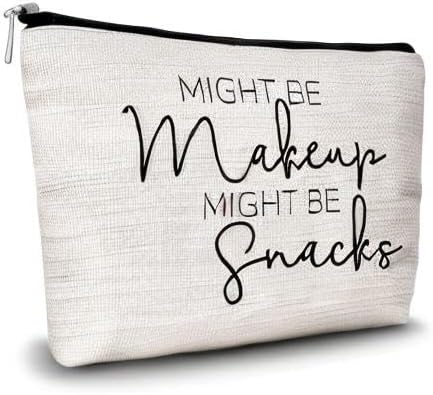 GREOXG Makeup Bag Gifts for Women Who Have Everything, Might Be Makeup Might Be Snacks Travel Cosmetic Bag, Friendship Gifts for Girls Teens Women Birthday Christmas Graduation-A03