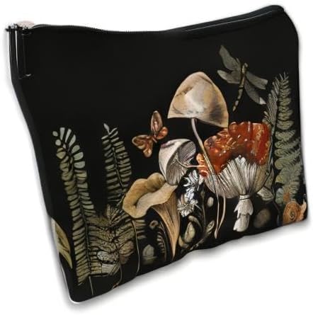Makeup Bag Vintage Botanical Cosmetic Bag Mini Portable Travel Toiletry Bag Organizer Makeup Brushes Aesthetic Accessories Waterproof Storage Bag for Women