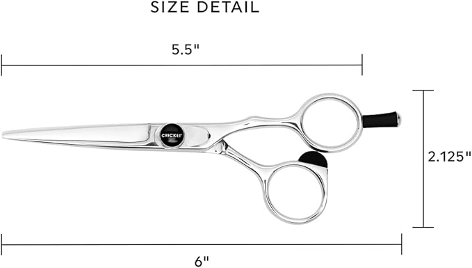 Cricket S1 Pro Series 550 5.5 inch Haircut Shears, Stylist Barber Salon Tools, Hair Cutting Scissors Professional, Convex Edge, Swedish Steel Hair Scissors Professional for Women and Men