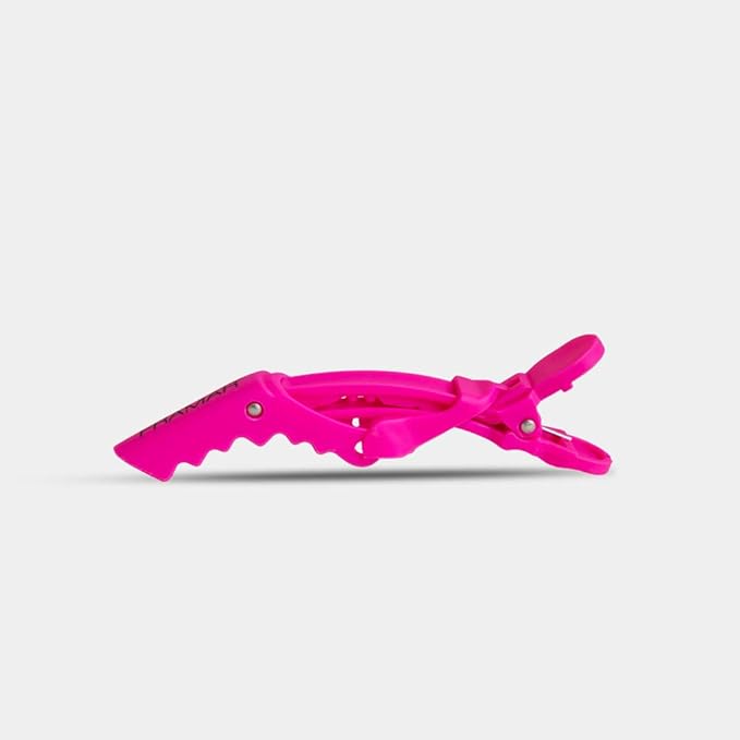 Framar Gator Grips Pink Styling Hair Clips - Professional Pink Hair Clips with Hair Styling and Sectioning, Rubberized - Wide Teeth & Durable for Hair Salon – 4 Pack