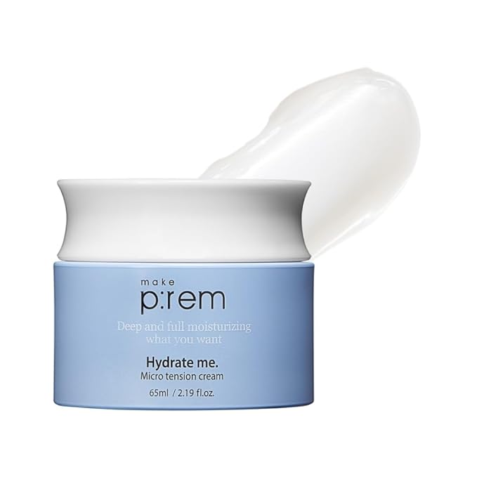 MAKE P:REM Hydrate Me. Micro Tension Cream, Moisturizing Watery Gel Type, Non-Sticky Finish Hydrating Facial Cream for Dry, Sensitive, Oily, Acne-prone Skin, Korean Skin Care, 2.19 fl. oz. (65ml)