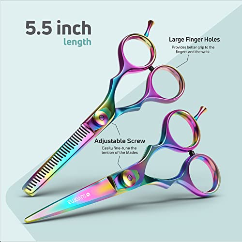 Suvorna 5.5" Hair Cutting Scissors Professional with Thinning Shears for Hair Cutting, Right Hand Professional Hair Scissors, Barber Shears Set, hair shears professional, 2 piece Hair Cutting Shears.