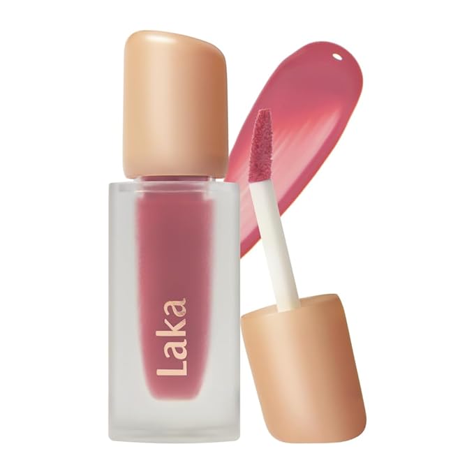 Laka Fruity Glam Tint, Glowing Lip Stain with Wide Color Spectrum, Hydrating & Lightweight Texture, Long-Lasting Bold Stain, Non-Sticky, Vegan, K-Beauty (#111 Mellow, 4.5g/0.15oz)
