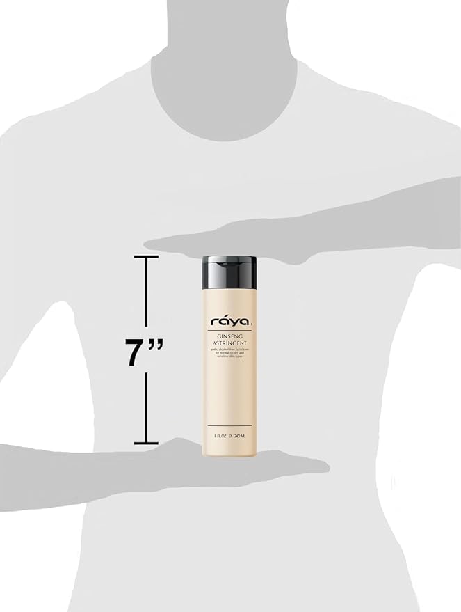 RAYA Ginseng Astringent with AHA 8 oz (G-205) | Gentle Glycolic Facial Toner for Dry and Sensitive Skin | Helps Tighten Pores, Smooth Complexion, and Reduce Fine Lines | Made with Alpha Hydroxy Acids