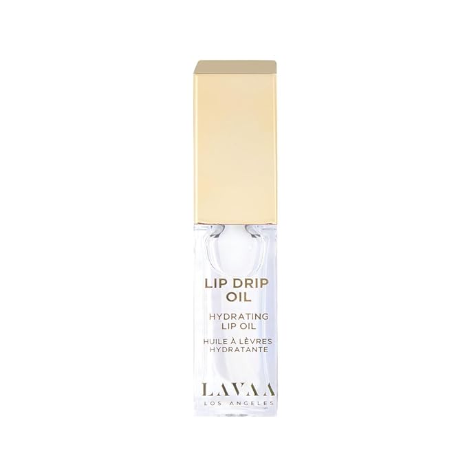 Lavaa Beauty LIP DRIP OIL Glossy Non-Sticky Lip Oil | Hydrating & Nourishing Jojoba Oil, Vitamin E, and Hyaluronic Acid (Clear)