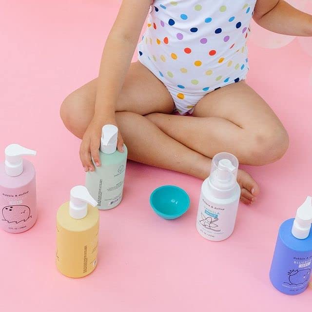 Dabble & Dollop Blueberry + Vanilla Body Wash & Shampoo – 3-in-1 Natural Bubble Bath for Kids, No Parabens or Sulfates, Vegan, Gluten-Free, Tear-Free (2-Pack)