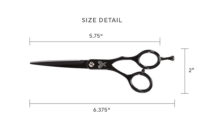 Cricket Shear Xpressions 5.75" Professional Hair Cutting Scissors - Barber Scissors, Japanese Stainless Steel, Comfort Silencer, Ideal for Stylists and Home Use, Voo Do Black