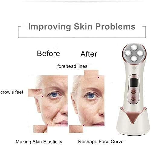 MiSMON Wrinkle Reduction Device, 5 in 1 Multifunction Facial Massager, High Frequency LED Skin Care Beauty Device, Skin Rejuvenation/Anti-Aging/Skin Tightening/Face Lifting/Face Cleansing