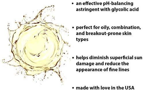 RAYA Calendula Astringent with AHA 16 oz (G-206) | Glycolic Facial Toner for Combo and Partially Oily Skin Prone to Break-Outs | Helps Normalize pH and Fight Bacteria | Made with Alpha Hydroxy Acids