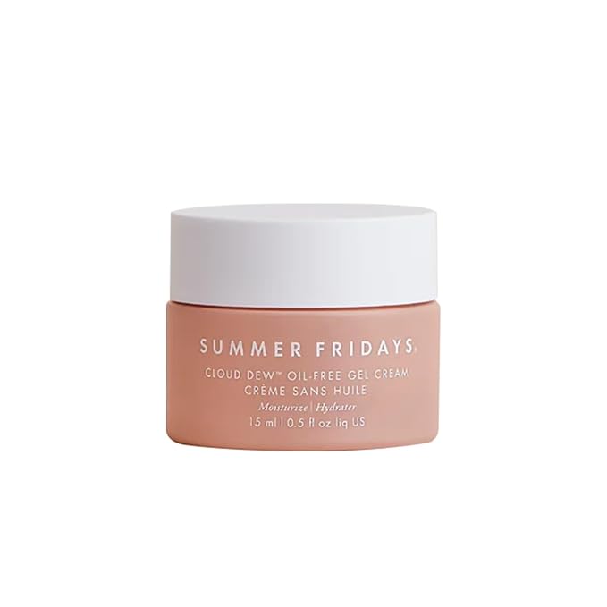 Summer Fridays Cloud Dew Gel Cream Moisturizer Mini - Lightweight Face Moisturizer with Hyaluronic Acid + Ceramides for Skin Plumping Hydration and Glowing Skin (0.5 Fl Oz)