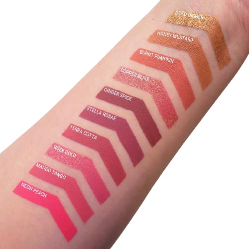 Aromi Matte Liquid Lipstick | Long-lasting, Bright Peachy Coral Lip Color, Vegan, Cruelty-free, Gluten Free Waterproof (Neon Peach)