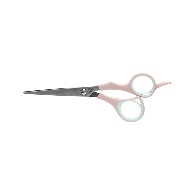 Cricket Style Xpress Goodie 2 Shears Hair Cutting Scissors - Sharp Micro-Serrated Beveled Blades, Stainless Steel Shears Hair Scissors - Wet & Dry Use, Barber Accessories - 5.75", Pink & Mint