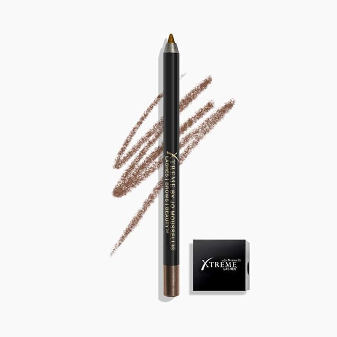 Xtreme Lashes GlideLiner Long Lasting Eye Pencil with Sharpener, Cognac, 0.04 Oz, Waterproof Makeup, Gel Formula, Blendable, Smudge, Fade, & Sweat Proof