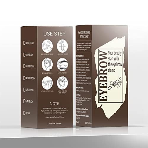 Eyebrow Stamp Stencil Kit - 24PCS Eyebrow Stencils for Perfect Brow, Eyebrow Stamp Long-lasting Waterproof & Smudge-Proof, Eyebrow Kit with Eyebrow Brush for Thin & Thick Brow (Black Brown)