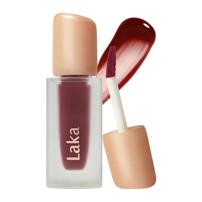 Laka Fruity Glam Tint, Glowing Lip Stain with Wide Color Spectrum, Hydrating & Lightweight Texture, Long-Lasting Bold Stain, Non-Sticky, Vegan, K-Beauty (#120 Caffeine Rose, 4.5g/0.15oz)