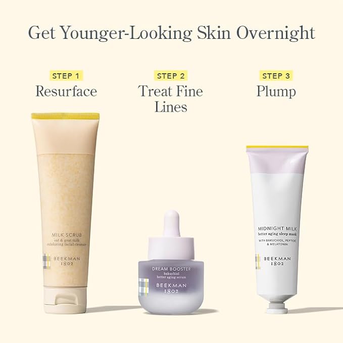 Beekman 1802 Dream Booster Bakuchiol Face Serum - Retinol Alternative for Sensitive Skin - Fine Lines & Pore Minimizer - Vegan - Fragrance Free -0.5 fl oz
