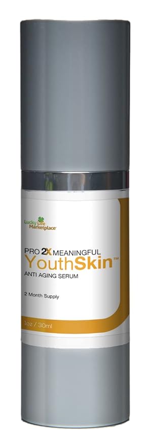 Pro 2x Meaningful Youth Skin Serum - Anti Aging Serum - 2 Month Supply - Gentle Exfoliating Lactic Acid Serum with Chamomile - Improve Skin Tone, Wrinkles, Pigmentation, Dark Spots - Help Soften Skin