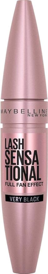Maybelline Lash Sensational Mascara, Lengthening and Volumizing | Very Black | Washable | Full Fan Effect | Pack of 2