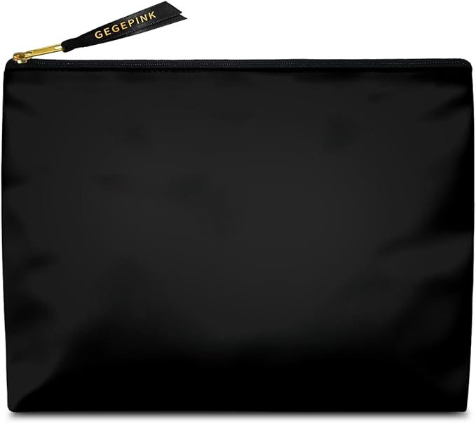 Cute Makeup Bag for Purse Waterproof Cosmetic Bags for Women Funny Smooth Zipper Travel Toiletry Pouch 10X8 Inches-Black Makeup pouch