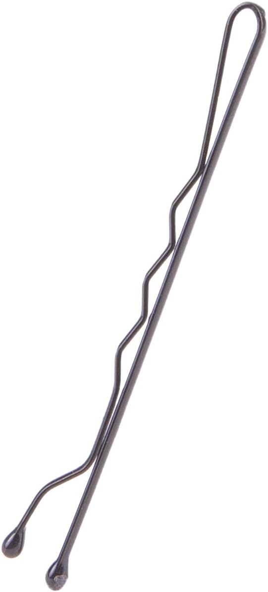 Amazon Basics No Slip Bobby Pins, 48 count, Black High, Gloss Bobby Pins for Pain Free, Comfortable, All-Day Styling and UpDos. For All Hair Types