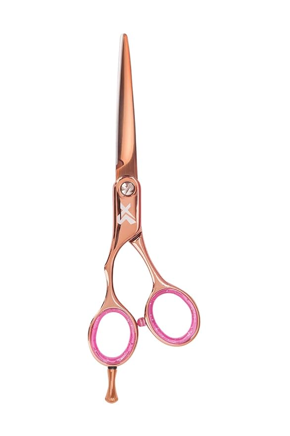 Cricket Shear Xpressions 5.75" Left-Handed Professional Hair Cutting Scissors - Barber Scissors, Japanese Stainless Steel, Ideal for Stylists and Home Use, Hey Rosie - Rose Gold