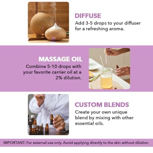Majestic Pure Lavender Essential Oil with Glass Dropper - 2 Fl Oz - 100% Pure and Natural Lavender Oil - Premium Grade Essential Oils for Diffuser, Aromatherapy, Soap and Candle Making