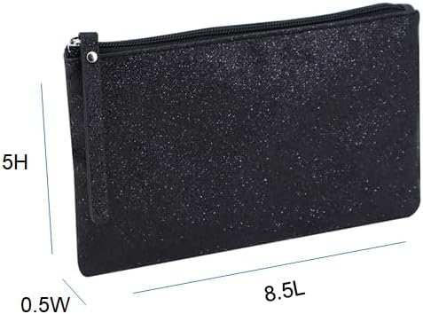 Celestial Glitter Makeup Pouch – Six Stunning Shades - Festive Cosmetic Bag (Moonbeam Silver)