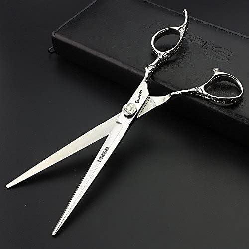 6/7/8 Inch Professional Hairdressing Scissors Barber Rose Pattern Hair Stylist Shears Styling Tool Japanese Stainless Steel Clippers (6-in four piece set)