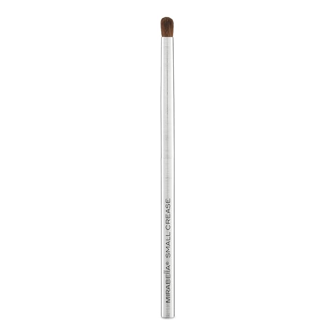 Mirabella Small Crease Eyeshadow Brush, Premium Professional Makeup Brush Collection, Cruelty-Free Synthetic Bristle Brush, Hand-Sculpted Brushed Aluminum Handle, Luxury Blending Brush for Makeup