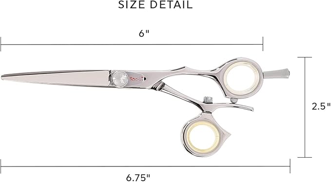 Cricket Centrix Roc-It Dog 360 Hair Scissors Professional Hair Cutting Scissors – 360° Pivoting Thumb, Shears with Smooth Control and Consistent Tension – 600 6 Inch Stainless Steel Shear for Stylists