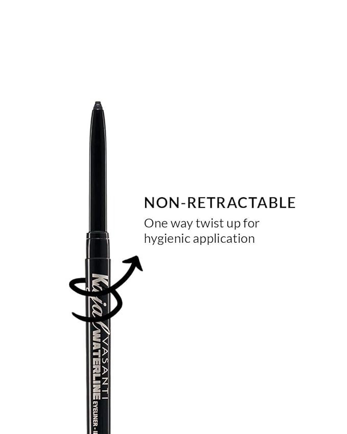 VASANTI Kajal Waterline Eyeliner Pencil - Long-lasting, Waterproof, Smudge-proof, Safe for Sensitive Eyes, Waterline Eye Liner - Opthalmologist Approved and Tested (Rich Brown)