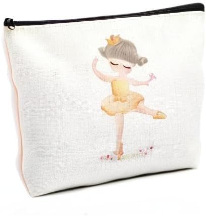 fkovcdy Cute ballerina makeup bag watercolor ballet dancing girl dancer gift recital gift little girl teen student ballet lover