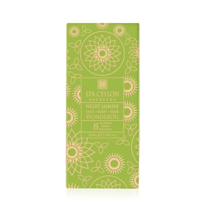 SPA CEYLON Wonder Oil Night Jasmine, Enriching Moisturizing Body Oil with Ayurvedic Herbs for Skin & Hair Vitality, Vegan & Organic, Non-Greasy,100 ml