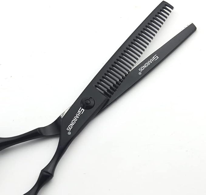 SHARONDS 6/7 Inch Professional 440C Hair Cutting Scissor Salon Hairdressing Thinning Shears Perfect for Barber and Home Use (6 in 2pc)