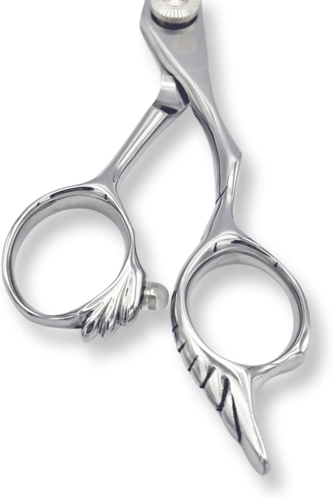Saki Shears Tsuru Hair Cutting Scissors - Polished Japanese Steel- 6" Hair Shears for Barbers and Hair Stylists - Thumb Screw for Easy Tension Adjustment