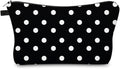 Small Makeup Bag Cosmetic Bag for Women, Pretty Design Organizer Case with Zipper Closure, Lightweight and Water-Resistant Make Up Bag - 8.65"x 5.35" x 7.08"（Polka Dot）