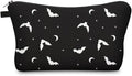Small Makeup Bag Cosmetic Bag for Women, Pretty Design Organizer Case with Zipper Closure, Lightweight and Water-Resistant Make Up Bag - 8.65"x 5.35" x 7.08"（Bat）