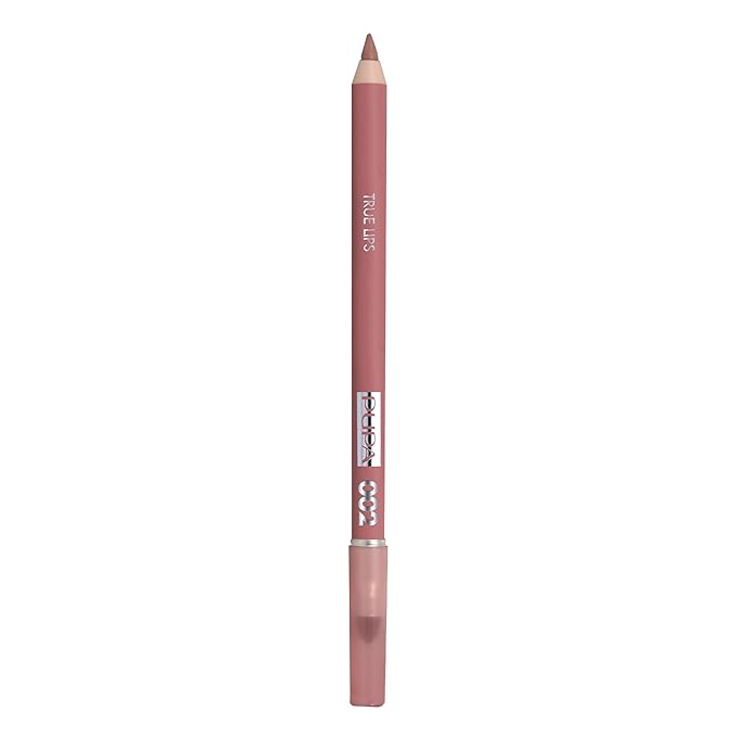 Pupa Milano True Lips Blendable Lip Liner - Dual-Ended Matte Lining Color and Brush - Light and Creamy, Hydrating, High Pigment, Smudge Proof Formula - Paraben Free - 002 Tea Rose - 0.042 oz