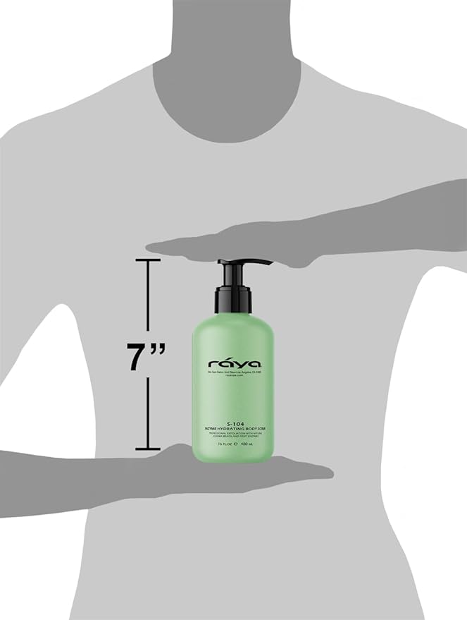 RAYA Enzyme Hydrating Body Scrub 16 oz Cucumber Scent (S-104) | Gentle and Exfoliating Body Scrub | Made with Seaweed, Jojoba Beads, and Fruit Enzymes